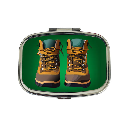 Hiking Boots Hiker Travel Pill Box Case