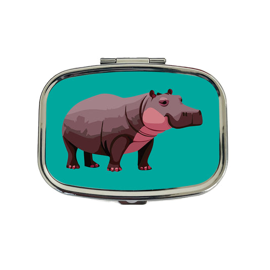 Hippopotamus Standing Travel Pill Box Case