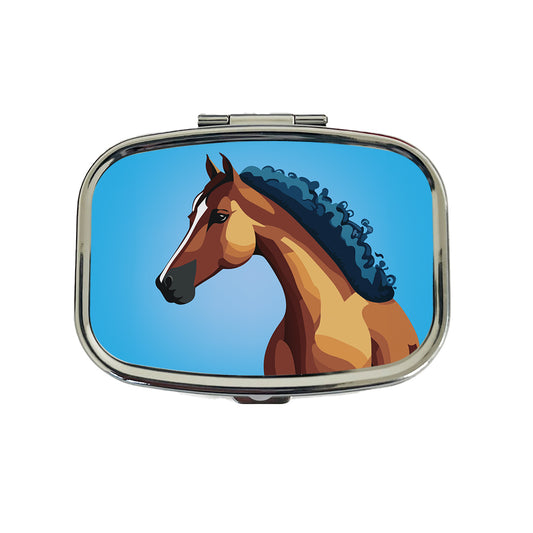 Horse Head Portrait Travel Pill Box Case