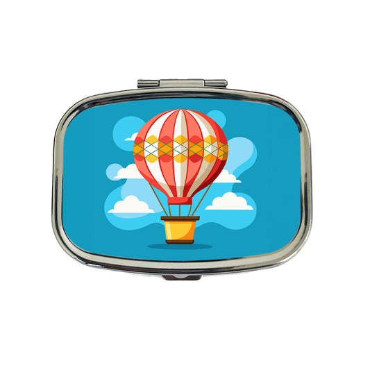 Hot Air Balloon in Sky Travel Pill Box Case