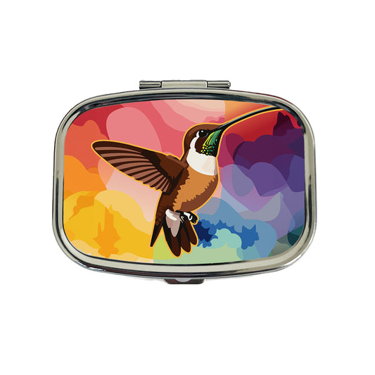 Hummingbird Brown Travel Pill Box Case