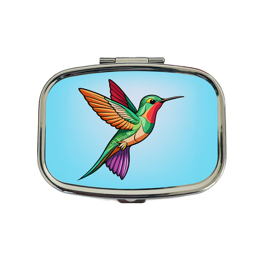 Hummingbird Colorful Travel Pill Box Case