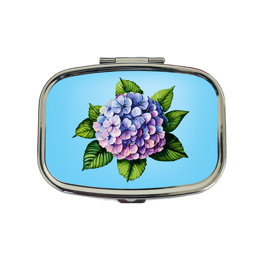 Hydrangea Flower Watercolor Travel Pill Box Case