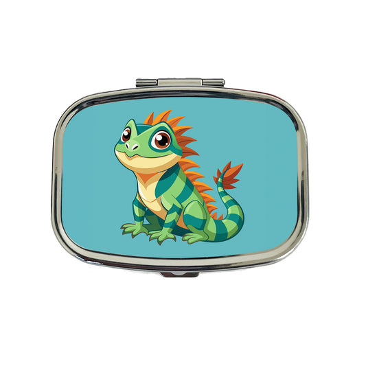 Iguana Lizard Cute Travel Pill Box Case