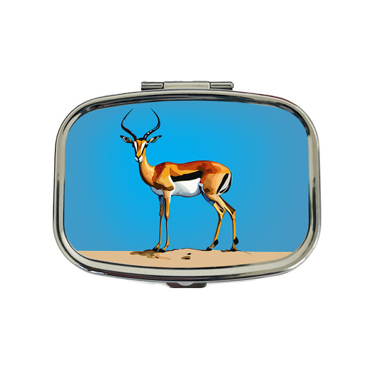 Impala Watercolor Africa Animal Travel Pill Box Case