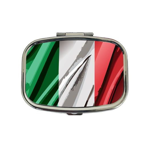 Italy Italian Flag Waving Travel Pill Box Case