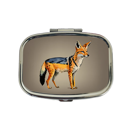 Jackal Watercolor Travel Pill Box Case