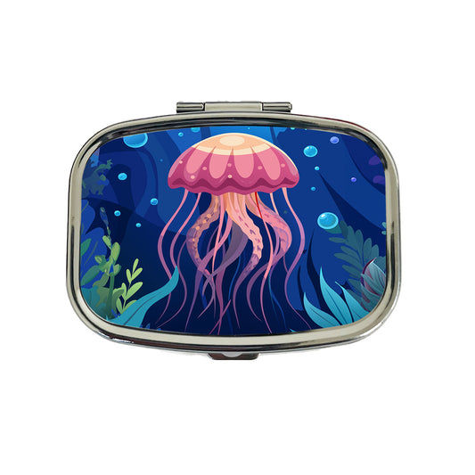 Jelly Fish in Ocean Travel Pill Box Case