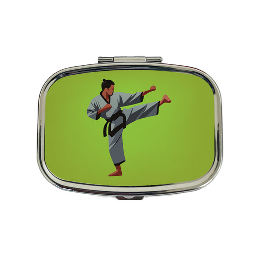 Karate Man Kick Travel Pill Box Case