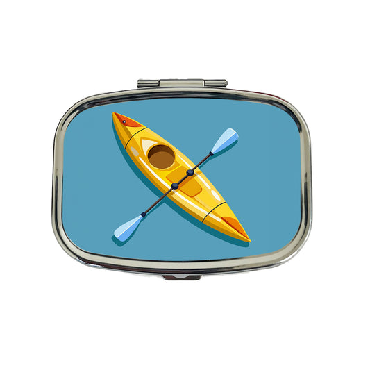 Kayak Kayaking Yellow Travel Pill Box Case