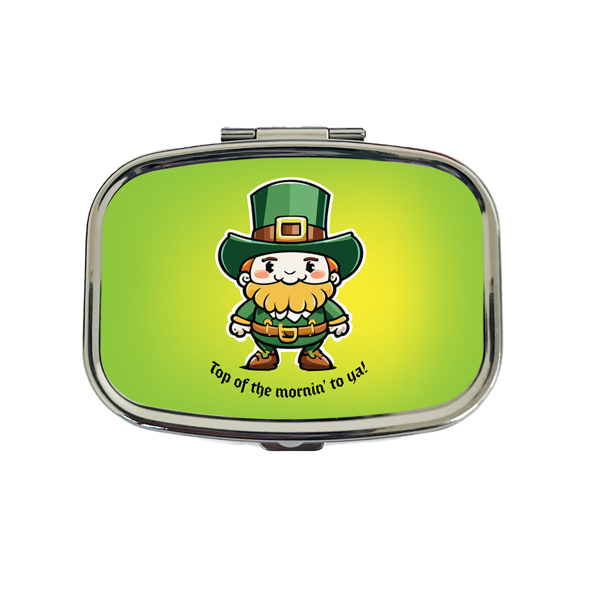 Leprechaun Irish Top of the Morning Funny St Patrick's Day Travel Pill Box Case