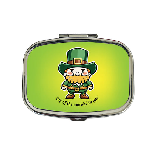 Leprechaun Irish Top of the Morning Funny St Patrick's Day Travel Pill Box Case