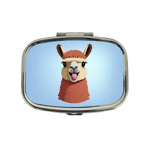 Llama Tongue Sticking Out Travel Pill Box Case