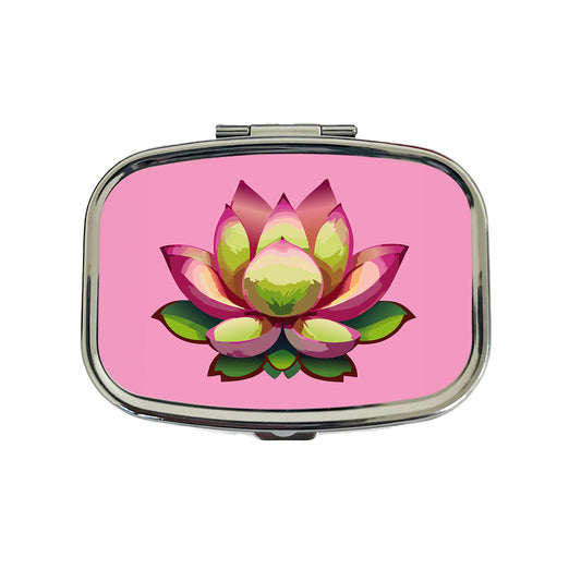 Lotus Flower Purity Strength Yoga Plant Travel Pill Box Case