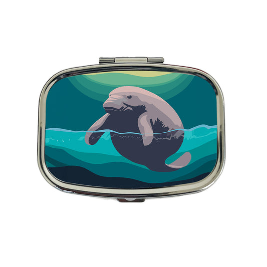 Manatee Ocean Sea Animal Travel Pill Box Case