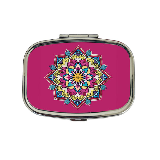 Mandala Colorful Beautiful Travel Pill Box Case