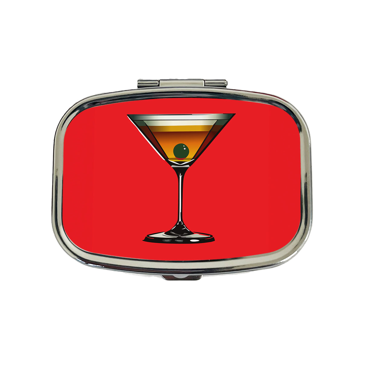 Martini with Olive Travel Pill Box Case