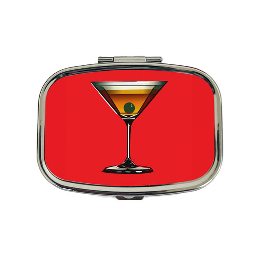 Martini with Olive Travel Pill Box Case