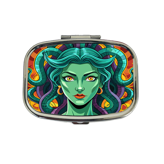 Medusa Gorgon Snake Hair Greek Mythology Travel Pill Box Case