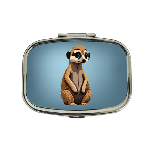 Meerkat Small Mongoose Sitting Travel Pill Box Case