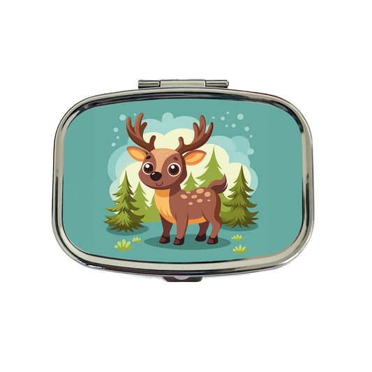 Moose Cute in Forest Travel Pill Box Case