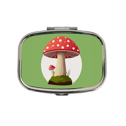 Mushroom Toadstool Red Woodland Travel Pill Box Case
