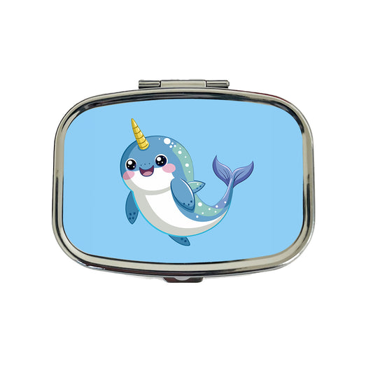 Narwhal Cute Chibi Travel Pill Box Case