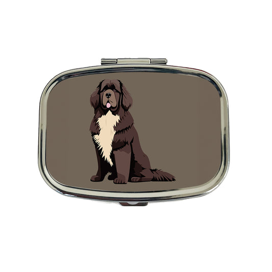 Newfoundland Dog Sitting Travel Pill Box Case