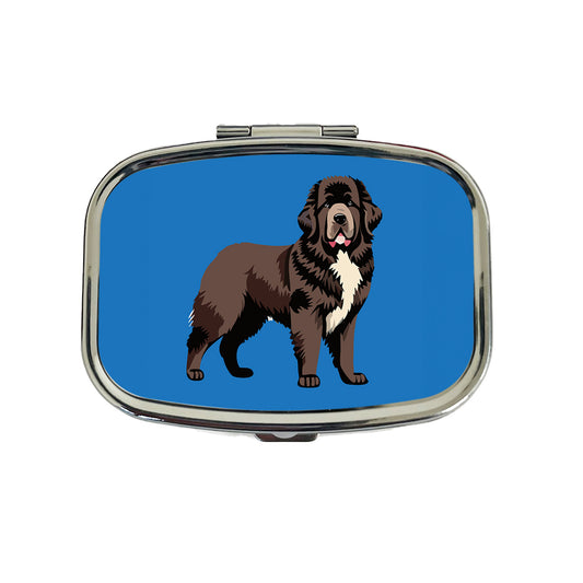 Newfoundland Dog Standing Travel Pill Box Case