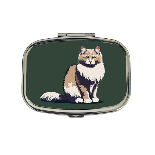 Norwegian Forest Cat Sitting Travel Pill Box Case