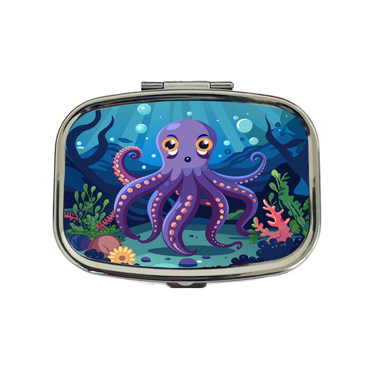 Octopus in Ocean Cute Travel Pill Box Case
