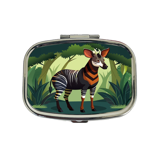 Okapi Forest Zebra Giraffe Travel Pill Box Case