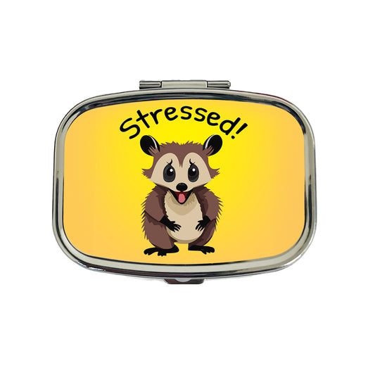 Opossum Possum Stressed Funny Travel Pill Box Case