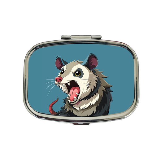 Opossum Screaming Funny Travel Pill Box Case