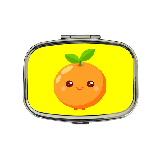 Orange Cute Happy Fruit Travel Pill Box Case