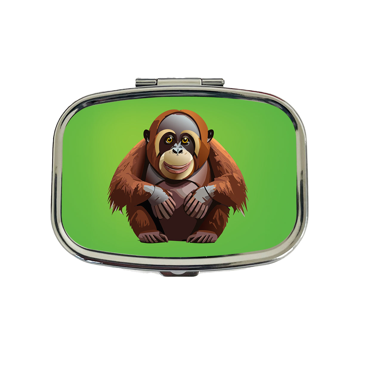 Orangutan Great Ape Sitting Travel Pill Box Case
