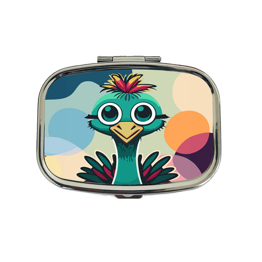 Ostrich Cute Head Travel Pill Box Case
