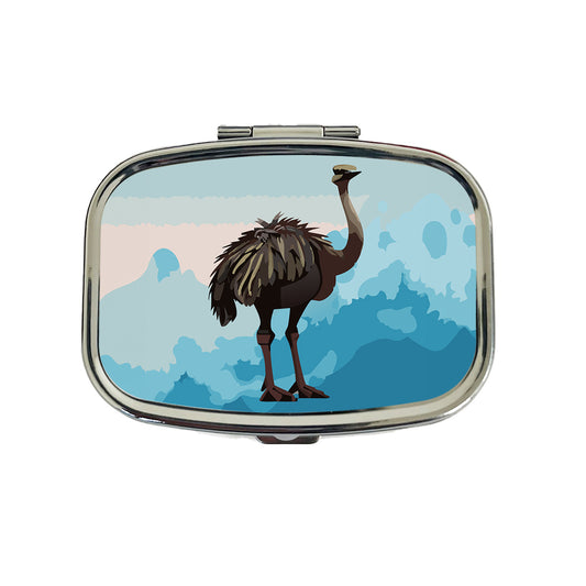 Ostrich Large Bird Standing Travel Pill Box Case