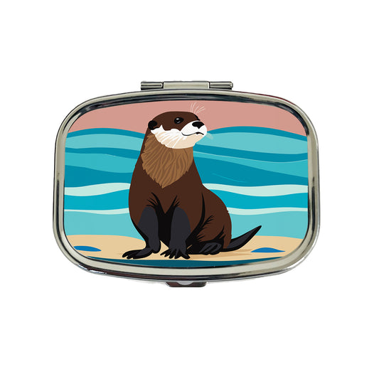 Otter on the Beach Ocean Sea Travel Pill Box Case