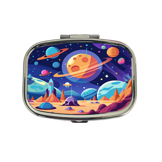 Outer Space Planets Travel Pill Box Case