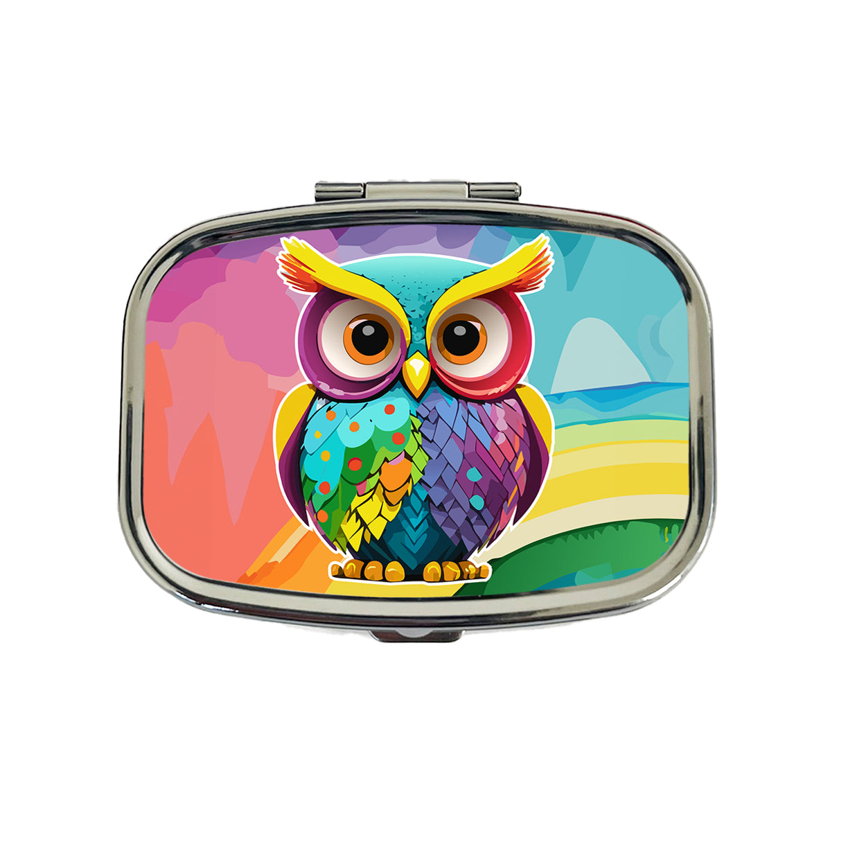 Owl Colorful Travel Pill Box Case