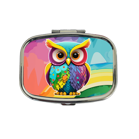 Owl Colorful Travel Pill Box Case