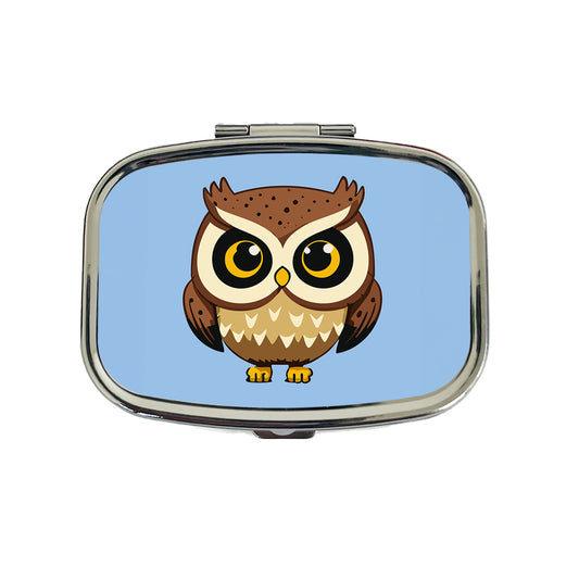 Owl Cute Short Travel Pill Box Case