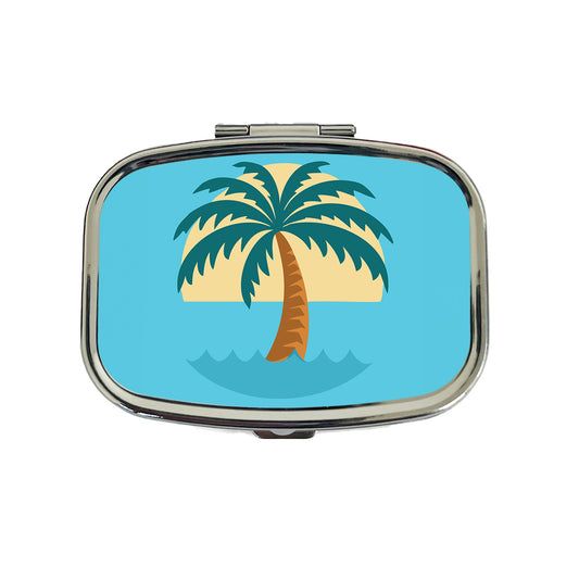 Palm Tree Ocean Tropical Vacation Travel Pill Box Case