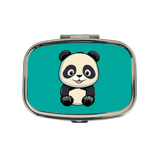Panda Smiling Sitting Travel Pill Box Case