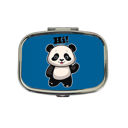 Panda Waving Hi Hello Greetings Friend Travel Pill Box Case