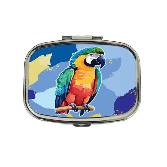 Parrot Bird Colorful Watercolor Travel Pill Box Case