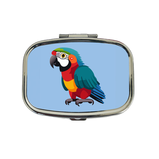 Parrot Bird Colorful Travel Pill Box Case