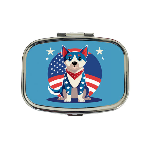 Patriotic Dog USA Travel Pill Box Case
