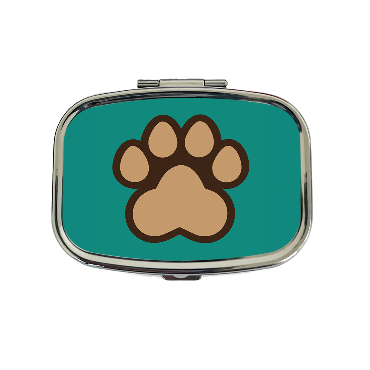 Paw Print Dogs Cats Travel Pill Box Case